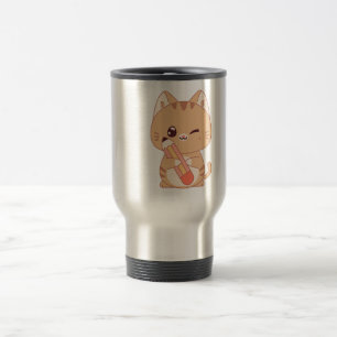 niedlicher Katzenschüler   Katzenliebhaber Reisebecher
