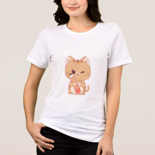 niedlicher Katzenschüler   Katzenliebhaber Tri-Blend Shirt