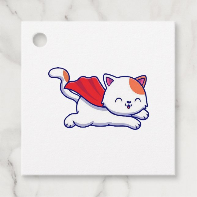 Niedlicher Katzensuperheld Geschenkanhänger (Vorderseite)