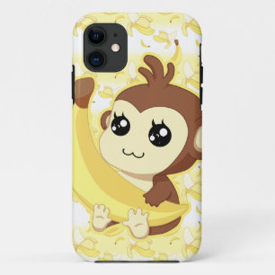 Niedlicher Kawaii Affe, der Banane hält title_seo2
