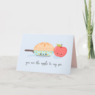 Niedlicher Kawaii Apfelkuchen Liebe Grußkarte Dankeskarte