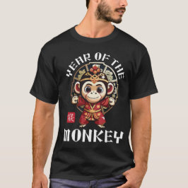 Niedlicher Kawaii Asiatischer Affe Zodiac Lunar Ja T-Shirt