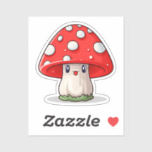 Niedlicher Kawaii-Aufkleber für Rote Cap Pilzstick