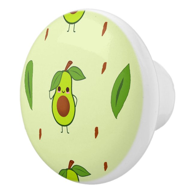 Niedlicher Kawaii-Avocado Keramikknauf (Rechts)