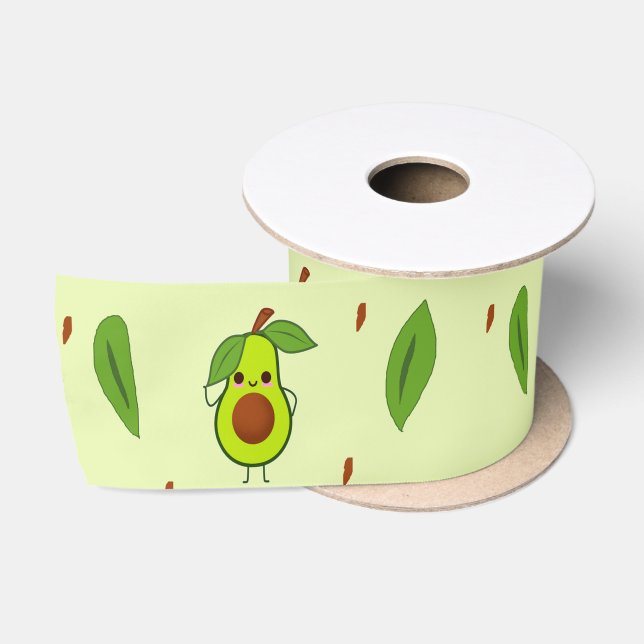Niedlicher Kawaii-Avocado Satinband (Spule)