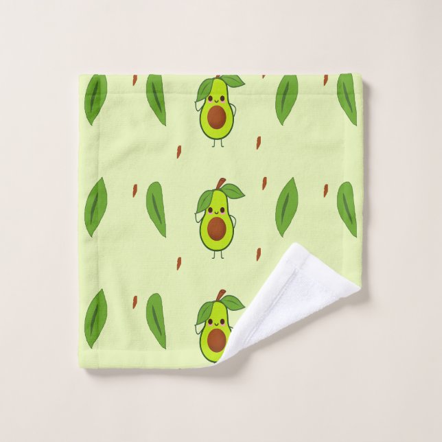 Niedlicher Kawaii-Avocado Waschlappen (Waschlappen)
