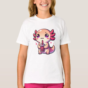 Niedlicher Kawaii Axolotl mit Bubble Tee