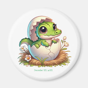 Niedlicher Kawaii Baby Alligator mit Babydusche Magnet