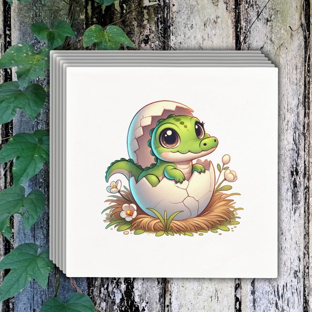 Niedlicher Kawaii Baby Alligator mit Babydusche Serviette (Von Creator hochgeladen)