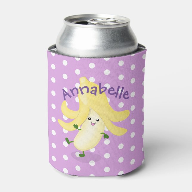 Niedlicher Kawaii-Banane lila Cartoon Dosenkühler (Kanne Vorderseite)
