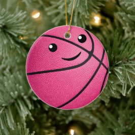 niedlicher Kawaii-Basketball für personalisierte M Keramik Ornament