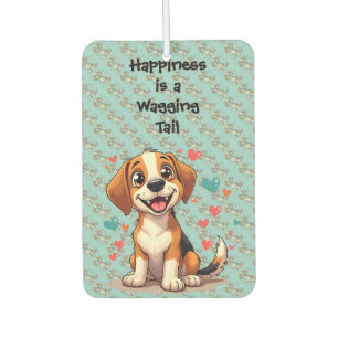 Niedlicher Kawaii-Beagle mit Herz spielendem Hund Autolufterfrischer