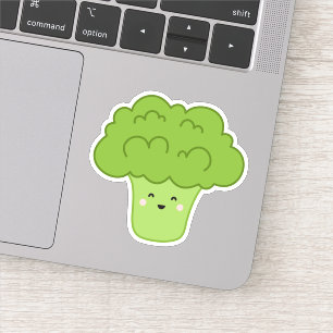 Niedlicher Kawaii-Broccoli-Zeichentrickfigur Aufkleber