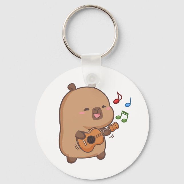 Niedlicher Kawaii Capybara Spaß Schlüsselanhänger (Vorderseite)
