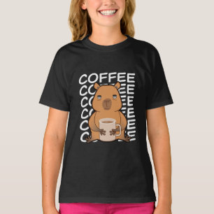 Niedlicher Kawaii Capybara Trinkkaffee T-Shirt