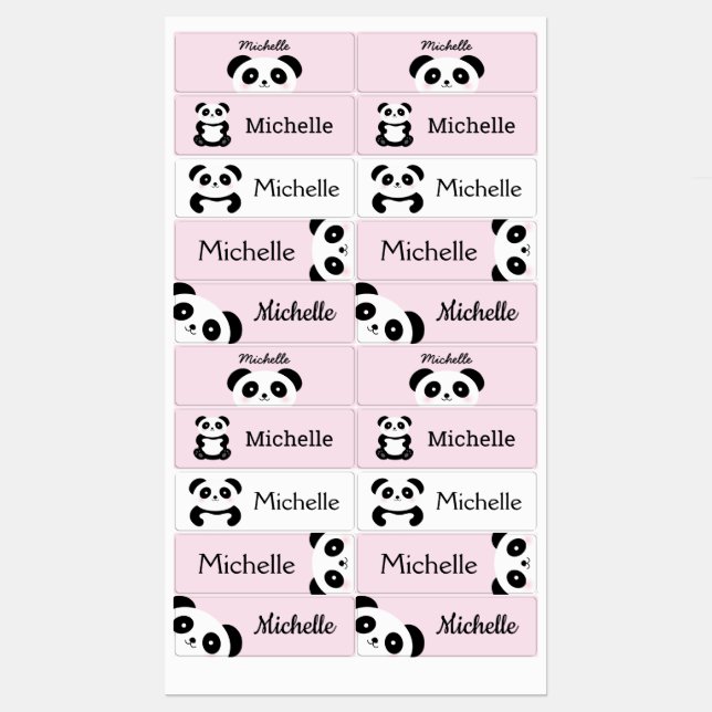 Niedlicher Kawaii Cartoon Panda Bär Kinder Persona Etiketten (Blatt)
