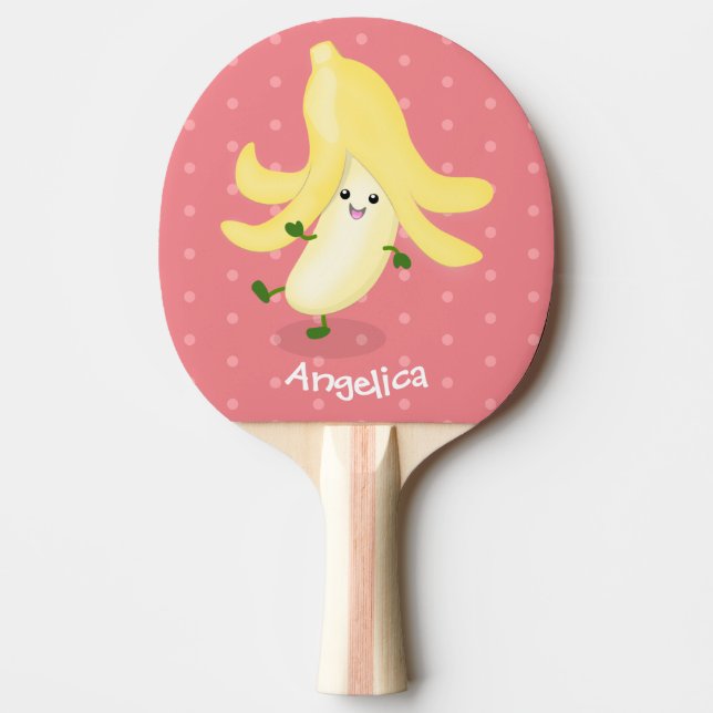 Niedlicher Kawaii-Cartoon Tischtennis Schläger (Vorderseite)