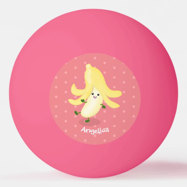 Niedlicher Kawaii-Cartoon Tischtennisball (Vorderseite)