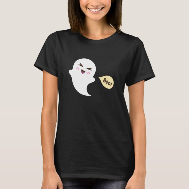 Niedlicher kawaii Cartoongeist-Sprichwort Boo T-Shirt (Vorderseite)