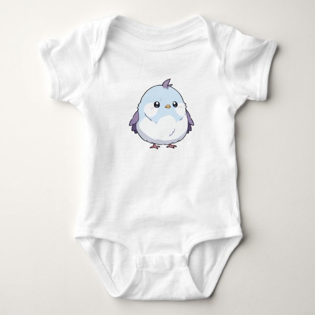 Niedlicher Kawaii Chubby Bird Cartoon - Adorable P Baby Strampler (Vorderseite)