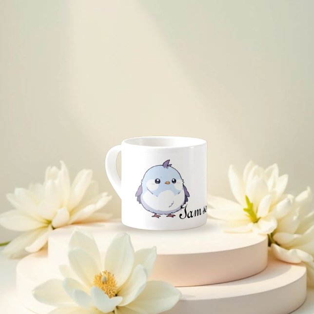 Niedlicher Kawaii Chubby Bird Cartoon - Adorable P Espressotasse (Von Creator hochgeladen)