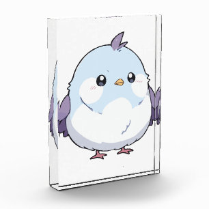 Niedlicher Kawaii Chubby Bird Cartoon - Adorable P Fotoblock