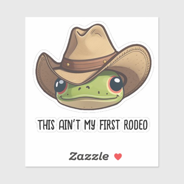 Niedlicher Kawaii Cowboy Frog, Rodeo Frog Sticker (Blatt)