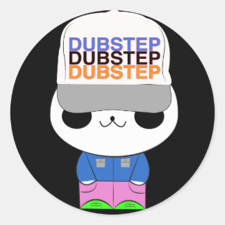 Niedlicher Kawaii-Dubstep Panda Runder Aufkleber
