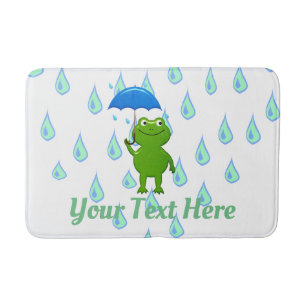 Niedlicher Kawaii Frog und Regen Badematte