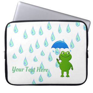 Niedlicher Kawaii Frog und Regen Laptopschutzhülle