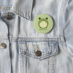 Niedlicher Kawaii-Frosch mit Personalisiertem Text Button