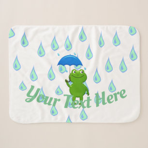 Niedlicher Kawaii-Frosch und Regen Sherpadecke