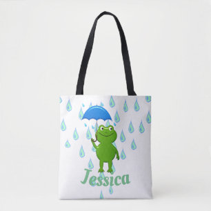 Niedlicher Kawaii-Frosch und Regen Tasche