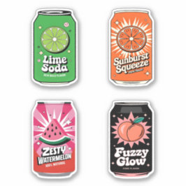 Niedlicher Kawaii Fun Fruchtsaft Drink Mini Combo Aufkleber