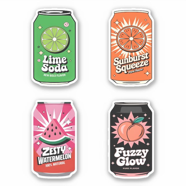 Niedlicher Kawaii Fun Fruchtsaft Drink Mini Combo  Aufkleber (Vorderseite)