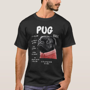 Niedlicher Kawaii Funny Black Mops Dog Rules - Män T-Shirt