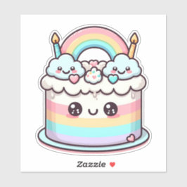 niedlicher Kawaii Geburtstagstorte Aufkleber