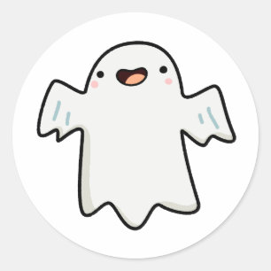 Niedlicher Kawaii-Geist Runder Aufkleber