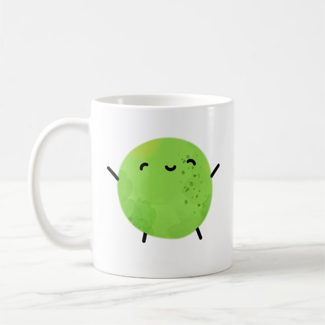 Niedlicher Kawaii-Grüner Kaffeetasse (Links)