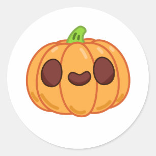 Niedlicher Kawaii Halloween-Kürbis Runder Aufkleber