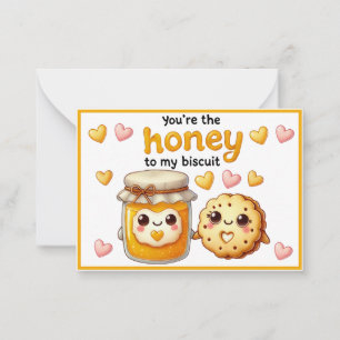 Niedlicher Kawaii Honig und Biscuits Mitteilungskarte