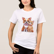 Niedlicher Kawaii-Hund und Katzen-Cartoon