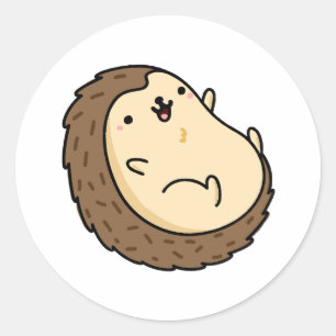 Niedlicher Kawaii-Igel Runder Aufkleber