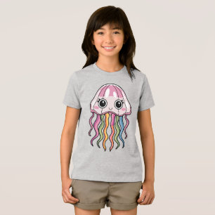 Niedlicher Kawaii-Jellyfish mit Rainbow-Tentacles Tri-Blend Shirt