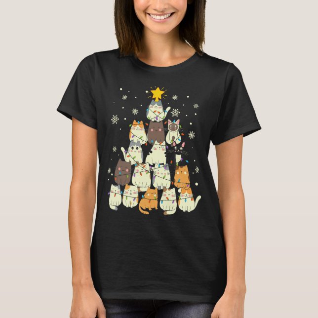 niedlicher Kawaii-Katzenjungbaum T-Shirt (Vorderseite)