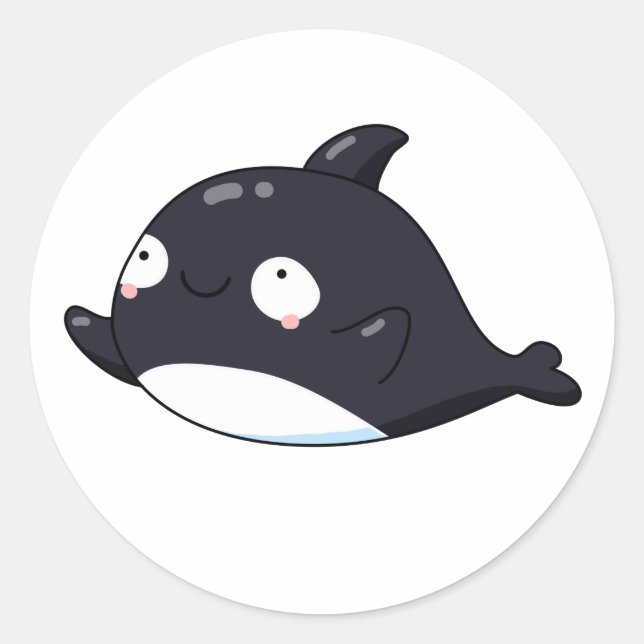 Niedlicher Kawaii Killerwal Runder Aufkleber (Vorderseite)