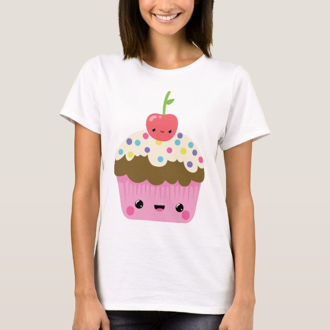 Niedlicher Kawaii kleiner Kuchen T-Shirt (Vorderseite)