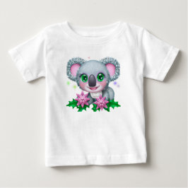 Niedlicher Kawaii-Koala-Bär mit Blume Baby T-shirt
