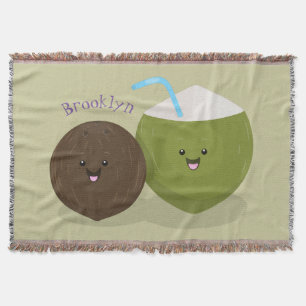 Niedlicher Kawaii Kokosnuss Cartoon Illustration Decke