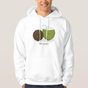 Niedlicher Kawaii Kokosnuss Cartoon Illustration Hoodie